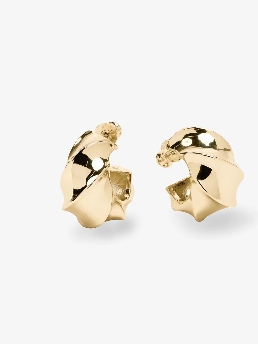 Melinda Maria Gold With a Twist Hoops .75"